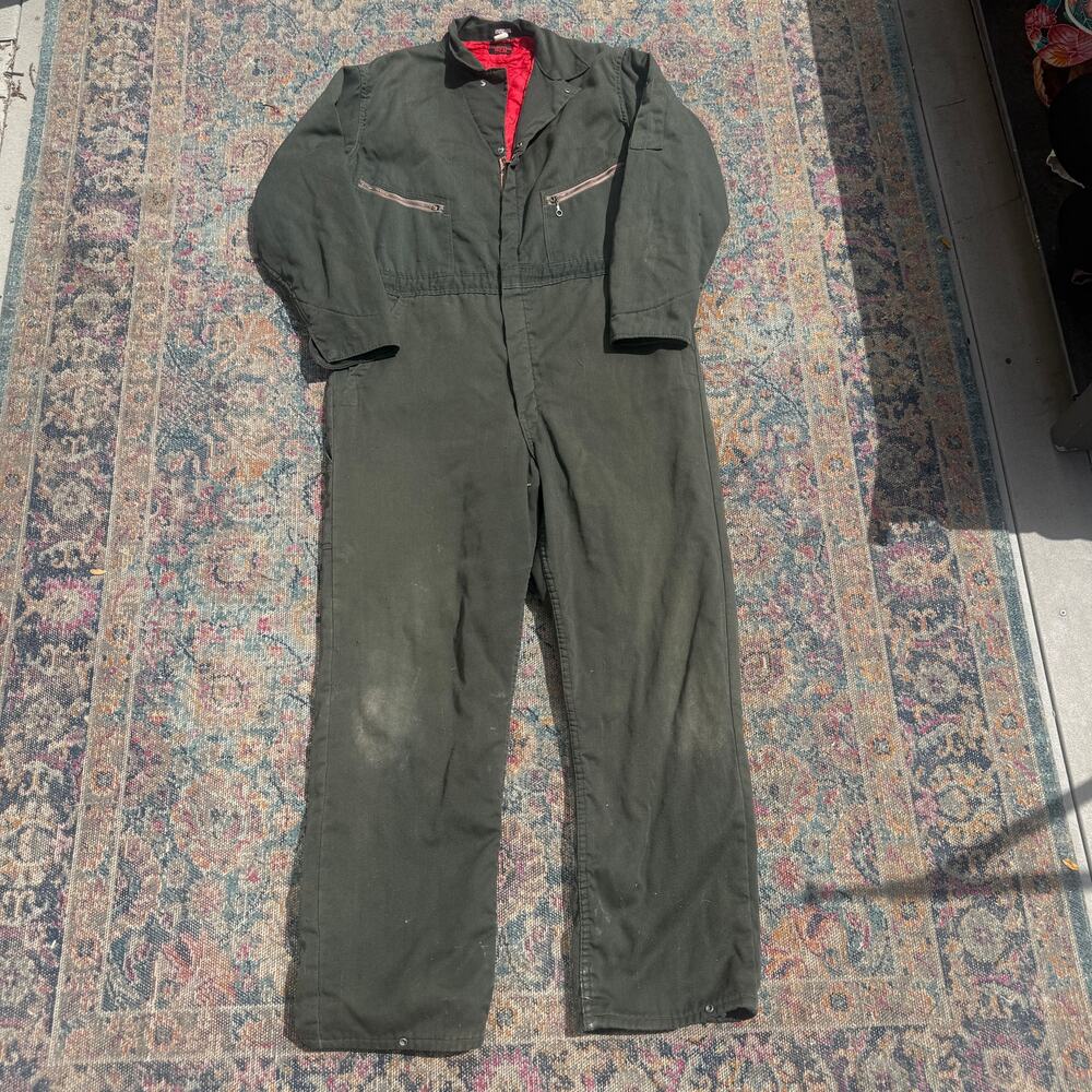 Men's Vintage 80's Big Ben USA Green Insulated Work Coveralls Jumpsuit Sz Large